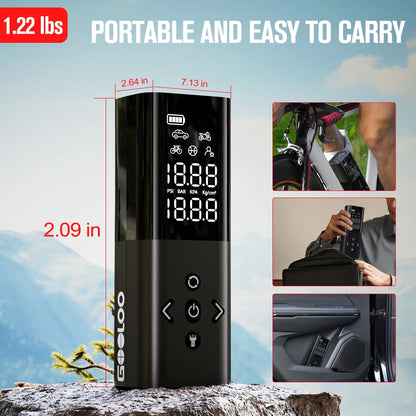 AP150 Tire Inflator Portable Air Compressor, 150 PSI Cordless Tire Pump with Digital Pressure Gauge, LED Light, Auto-Shutoff for Cars Bikes Motorcycles Balls